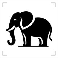 Elephant Symbol Icon Animal Pictogram Full-body Side View Simple And Minimalist vector