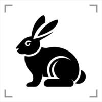 Rabbit Symbol Icon Animal Pictogram Full-body Side View Simple And Minimalist vector