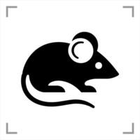 Mouse Symbol Icon Animal Pictogram Full-body Side View Simple vector