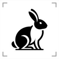 Rabbit Symbol Icon Animal Pictogram Full-body Side View Simple vector