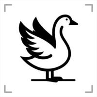 Goose Symbol Icon Animal Pictogram Full-body Side View Simple vector
