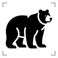 Bear Symbol Icon Animal Pictogram Full-body Side View Simple And Minimalist vector