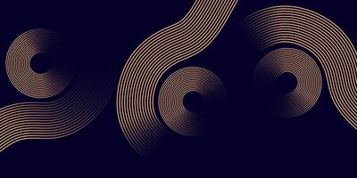 Elegant Dark Abstract Copper Line Wave and Spiral Background for Modern Design vector
