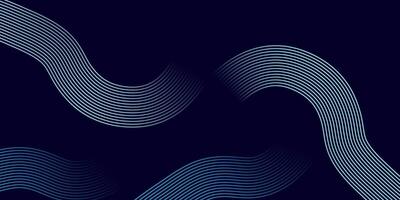 Dark Blue Abstract Wavy Line Background with Modern Smooth Flow Design vector