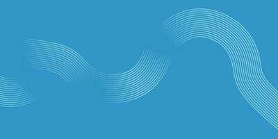 Minimal Blue Wave Line Background with Abstract Curved Stripes for Modern Design vector