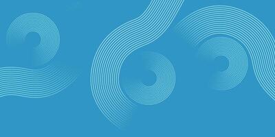 Blue Abstract Circular Line Background with Wave and Spiral Patterns for Modern Design vector