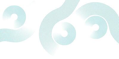 White Minimal Abstract Spiral Line Background with Blue Circular Wave Design vector