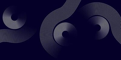 Dark Abstract Silver Line Wave and Spiral Background for Modern Minimal Design vector
