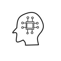 Simplified black outline of a central integrated circuit with connecting points extending outwards Representing a core processing unit vector