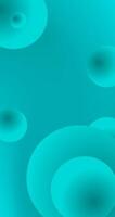Gradient Abstract background with circles in Teal colors illustration mobile Wallpaper Design vector