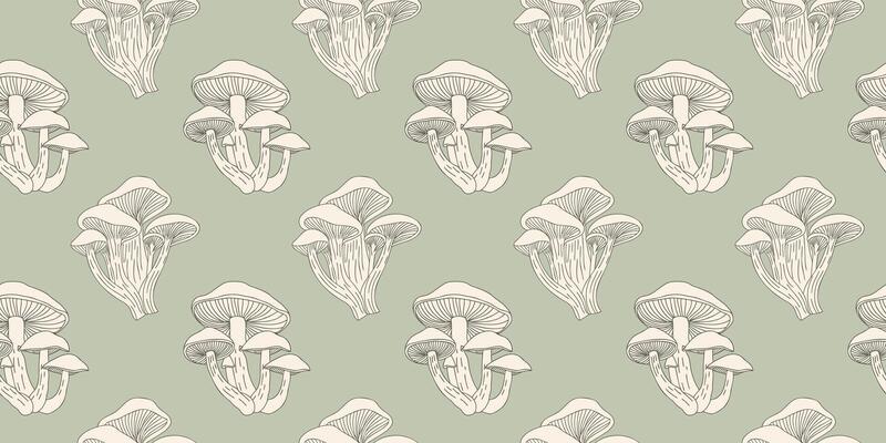 Seamless pattern with hand drawn honey mushrooms. Printable background, fabric, textile, wallpaper.