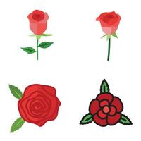 Four different types of roses are shown in this illustration vector