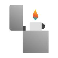Lighter with flame inside of it on a white background. Gas lighter icon in flat style vector