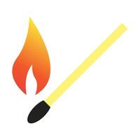 A matchstick with a flame on it. Matches icon vector