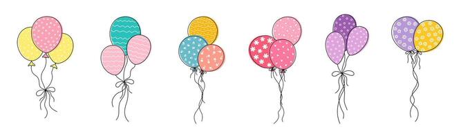 Balloon graphics collection, for design and decoration. Can be used in many ways such as stickers, scrapbooks, birthday cards, celebrations, Happy New Year and more vector