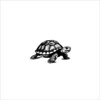 A black and white turtle logo on a white background vector