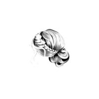 A drawing of a woman's head with a braid vector