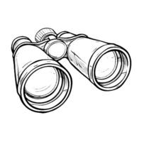 A black and white drawing of binoculars vector