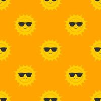 Sun in sunglasses. Seamless pattern. summer illustration. vector