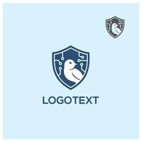 Canary Cyber Security Shield logo design vector