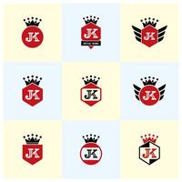 JK initial Logo Brand Emblem Template vector