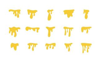 Stylized Dripping Honey and Syrup Elements vector