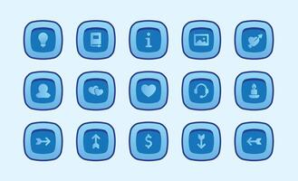 Modern Game UI Button Set Graphic Pack vector