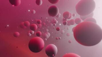 3D Animation Background, Movement of Abstract Red Spheres and Particles, slow motion video