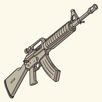 Illustration of a rifle assault weapon firearm military gun for shooting range vector