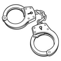 Handcuffs drawing illustration police security law enforcement arrest vector