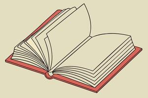 Open book illustration for reading education and learning concept design art vector