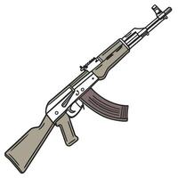 Ak 47 assault rifle illustration for military and weapon enthusiasts vector
