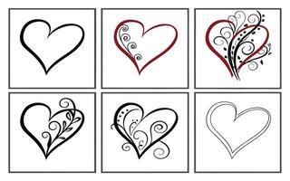 Heart shape design elements clip art love symbol valentine's day icon vector