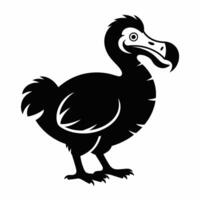 Black and White Illustration of a Dodo Bird on White Background vector
