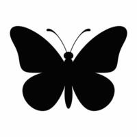 Black Butterfly Silhouette on White Background wings vector