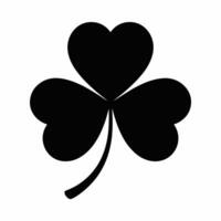 Black Shamrock Silhouette on White Background clover vector