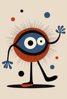 Character. Abstract Painting with Geometric Shapes. vector