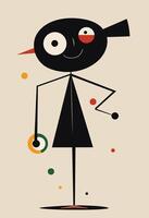 Cartoon character. Abstract Painting with Geometric Shapes. vector
