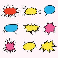 Set of comic speech bubbles. Abstract creative collection white blank bubble comic text. Dialog window. vector