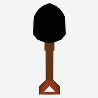 black brown color shovel isolate vector