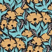 Hand Drawn Botanical Repeat Print vector