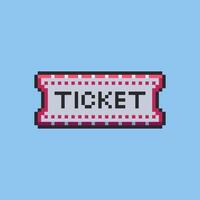 Pixel art ticket design vector