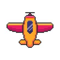 Pixel art Airplane game asset design vector