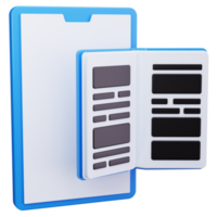 3D Icon Text Page In Folder png