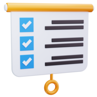 3D Icon Checklist Task Slide png