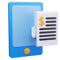 3D Icon Tablet Invoice Screen png