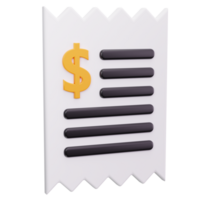 3D Icon Clean Invoice Sheet png