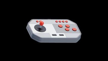 3D Animation of Retro style wired game controller video