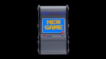 3D Animation of Classic arcade game machine video