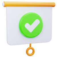 3D Icon Green Check Slide Approval png